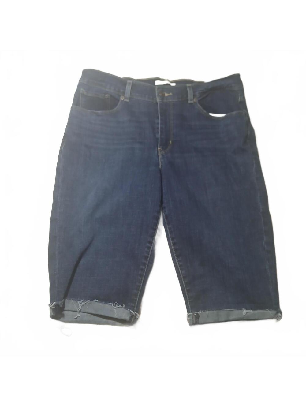 Levis Classic Capris Womens Blue Denim Mid Rise Stretch Casual Streetwear W32